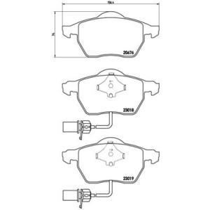 Bromsbelägg BREMBO P 85 085, Framaxel (Sats)