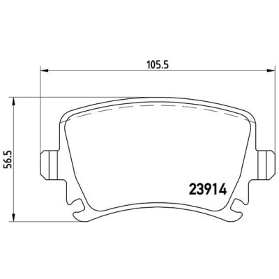 Bromsbelägg BREMBO P 85 095, Bakaxel (Sats)