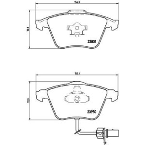 Bromsbelägg BREMBO P 85 097, Framaxel (Sats)