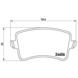 Bromsbelägg BREMBO P 85 099, Bakaxel (Sats)