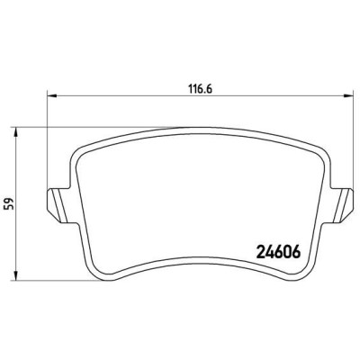 Bromsbelägg BREMBO P 85 100, Bakaxel (Sats)