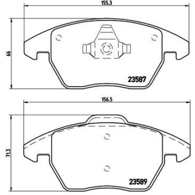 Bromsbelägg BREMBO P 85 105, Framaxel (Sats)
