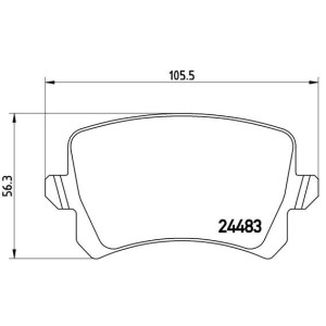 Bromsbelägg BREMBO P 85 108, Bakaxel (Sats)