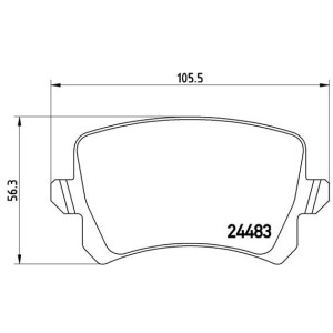 Bromsbelägg BREMBO P 85 109, Bakaxel (Sats)