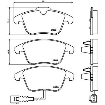 Bromsbelägg BREMBO P 85 112, Framaxel (Sats)