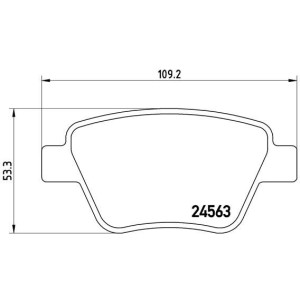 Bromsbelägg BREMBO P 85 114, Bakaxel (Sats)