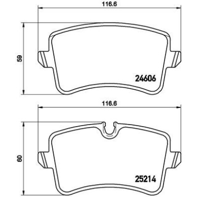 Bromsbelägg BREMBO P 85 118, Bakaxel (Sats)