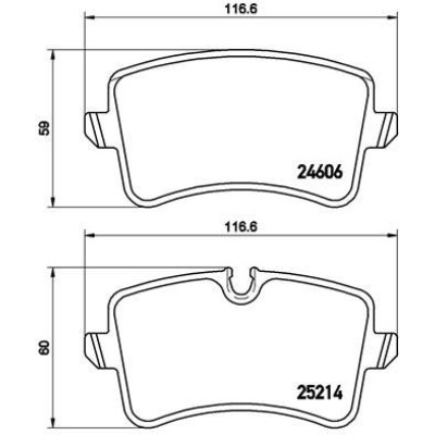 Bromsbelägg BREMBO P 85 119, Bakaxel (Sats)