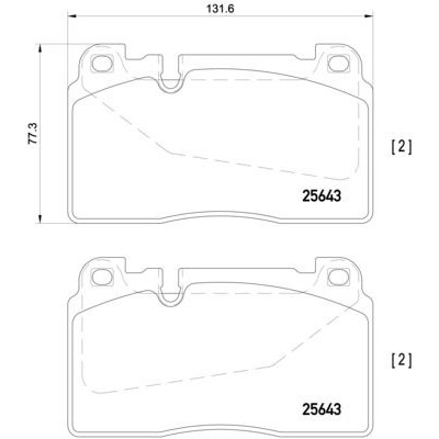 Bromsbelägg BREMBO P 85 123, Framaxel (Sats)