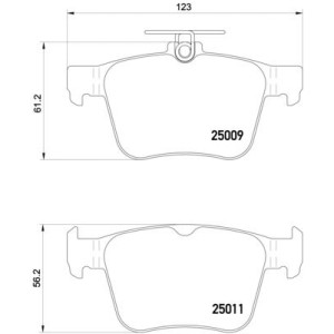 Bromsbelägg BREMBO P 85 124, Bakaxel (Sats)
