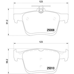 Bromsbelägg BREMBO P 85 125, Bakaxel (Sats)