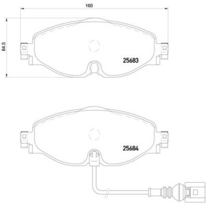 Bromsbelägg BREMBO P 85 126, Framaxel (Sats)