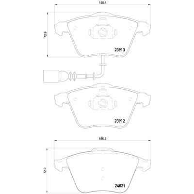 Bromsbelägg BREMBO P 85 129, Framaxel (Sats)