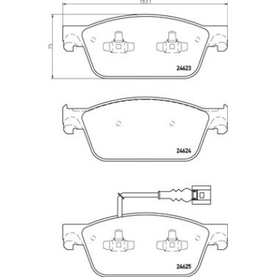 Bromsbelägg BREMBO P 85 141, Framaxel (Sats)