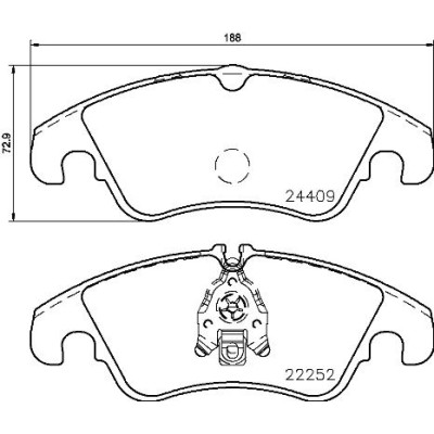 Bromsbelägg BREMBO P 85 145, Framaxel (Sats)