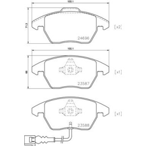 Bromsbelägg BREMBO P 85 146, Framaxel (Sats)