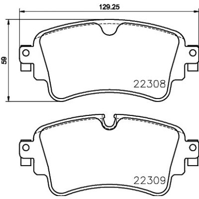 Bromsbelägg BREMBO P 85 154, Bakaxel (Sats)