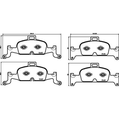 Bromsbelägg BREMBO P 85 164, Framaxel (Sats)
