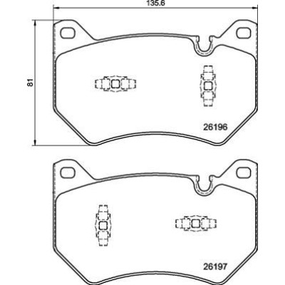 Bromsbelägg BREMBO P 85 181, Framaxel (Sats)