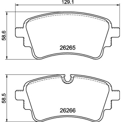 Bromsbelägg BREMBO P 85 185, Bakaxel (Sats)