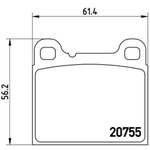 Bromsbelägg BREMBO P 86 002, Bakaxel (Sats)