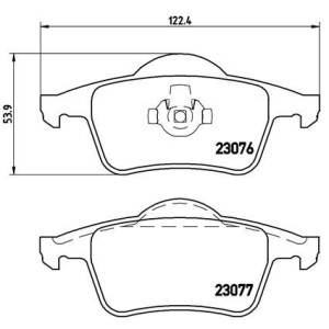 Bromsbelägg BREMBO P 86 014, Bakaxel (Sats)
