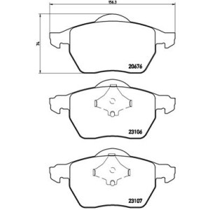Bromsbelägg BREMBO P 86 015, Framaxel (Sats)