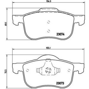 Bromsbelägg BREMBO P 86 016, Framaxel (Sats)