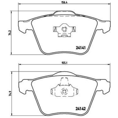 Bromsbelägg BREMBO P 86 018, Framaxel (Sats)