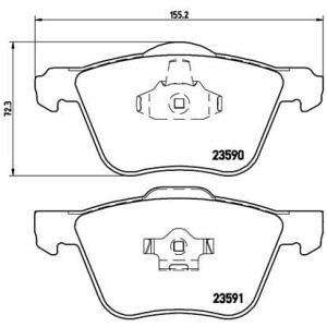 Bromsbelägg BREMBO P 86 022, Framaxel (Sats)