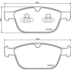 Bromsbelägg BREMBO P 86 023, Framaxel (Sats)