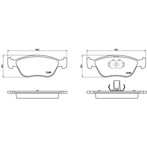 Bromsbelägg BREMBO P 86 024, Framaxel (Sats)