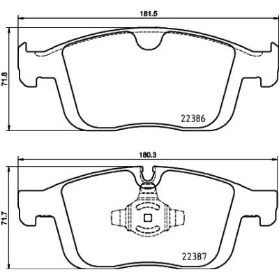 Bromsbelägg BREMBO P 86 026, Framaxel (Sats)