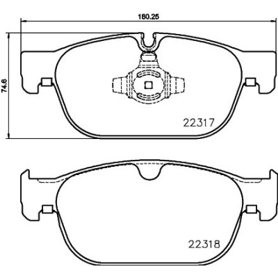 Bromsbelägg BREMBO P 86 027, Framaxel (Sats)