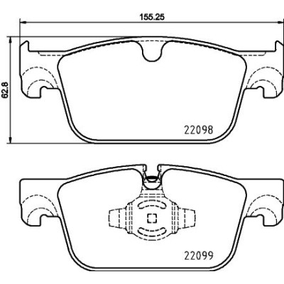 Bromsbelägg BREMBO P 86 028, Framaxel (Sats)