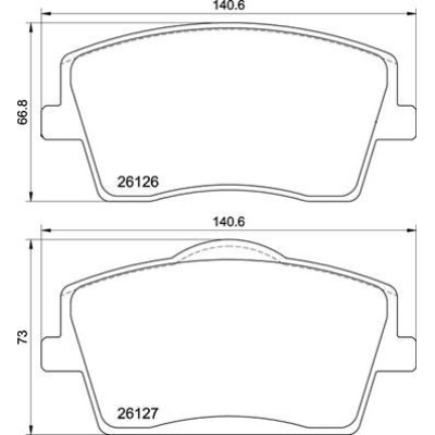 Bromsbelägg BREMBO P 86 031, Framaxel (Sats)