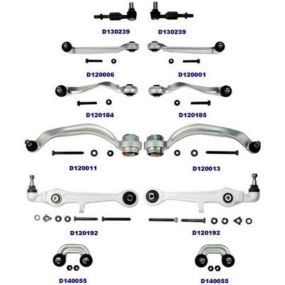 Länkarmssats, komplett Denckermann D200003; Framaxel, höger/vänster