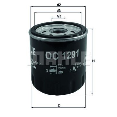 Oljefilter Mahle Original OC 1291