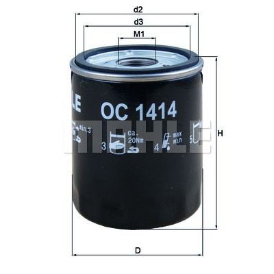 Oljefilter Mahle Original OC 1414