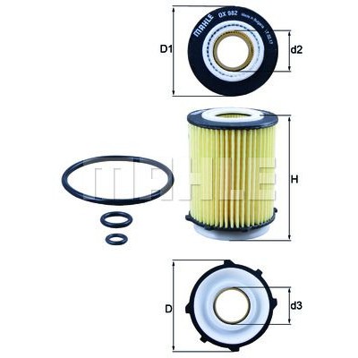 Oljefilter Mahle Original OX 982D